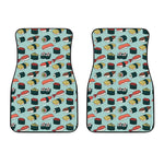 Colorful Sushi And Rolls Pattern Print Front Car Floor Mats