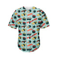 Colorful Sushi And Rolls Pattern Print Men's Baseball Jersey