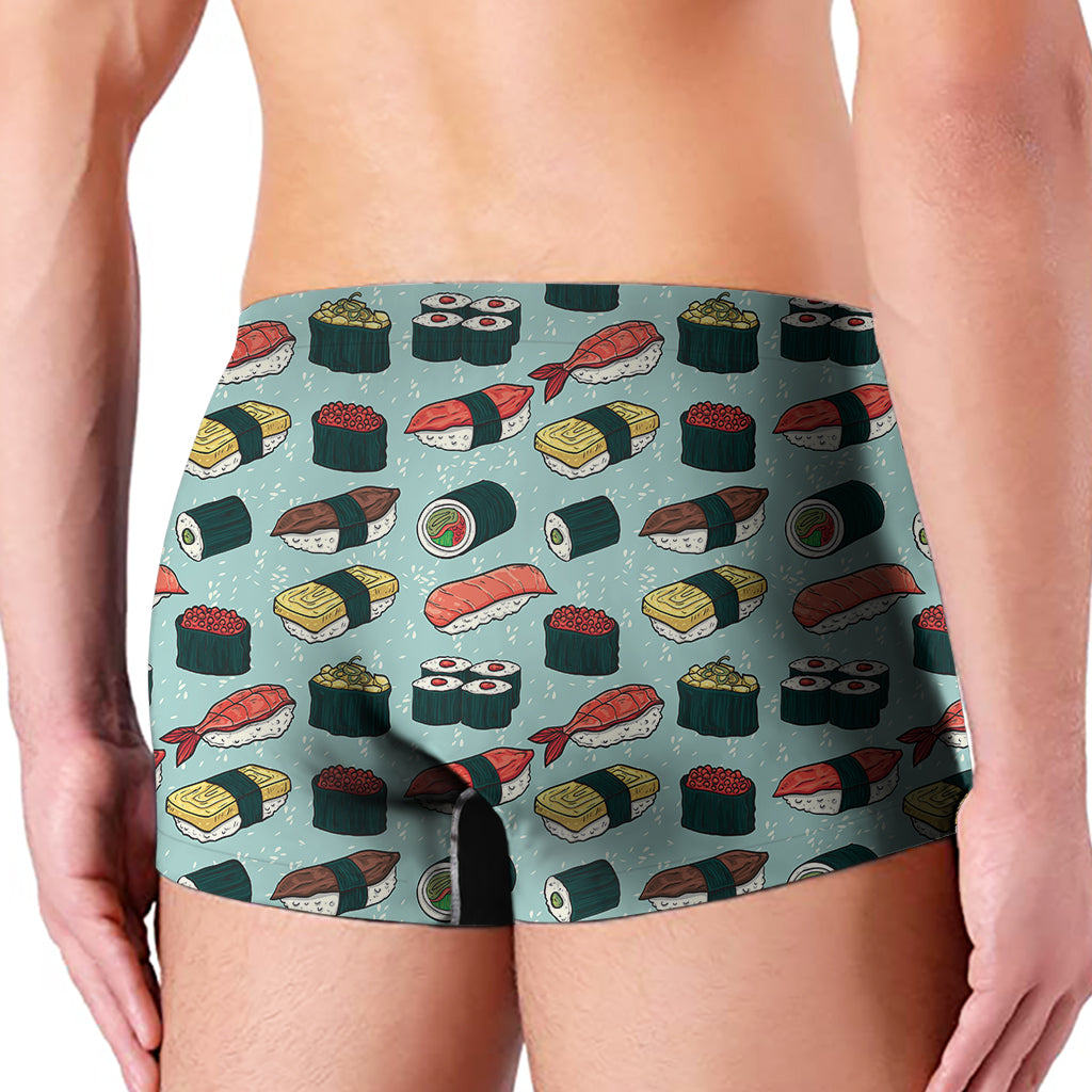 Colorful Sushi And Rolls Pattern Print Men's Boxer Briefs