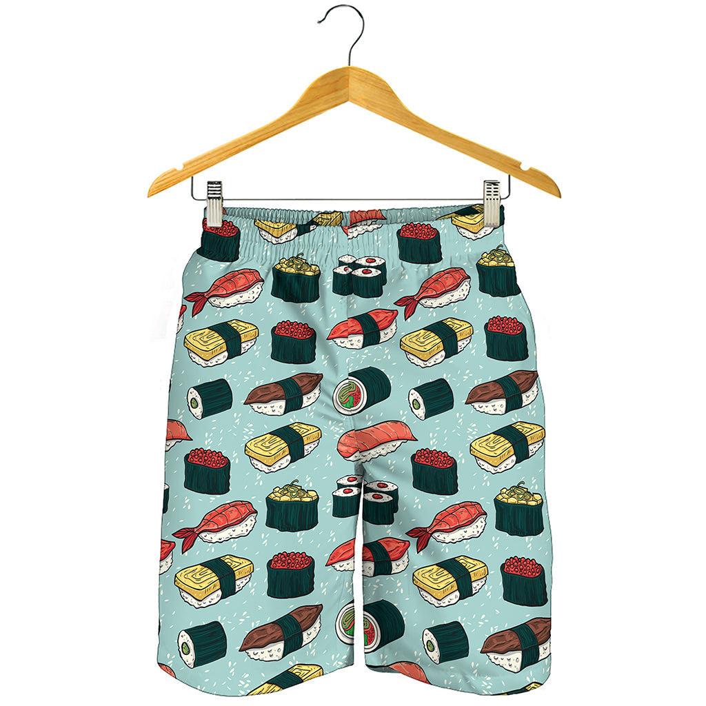 Colorful Sushi And Rolls Pattern Print Men's Shorts