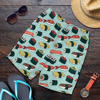 Colorful Sushi And Rolls Pattern Print Men's Shorts