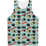 Colorful Sushi And Rolls Pattern Print Men's Tank Top