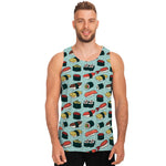 Colorful Sushi And Rolls Pattern Print Men's Tank Top