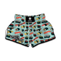 Colorful Sushi And Rolls Pattern Print Muay Thai Boxing Shorts
