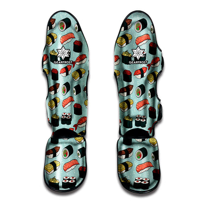 Colorful Sushi And Rolls Pattern Print Muay Thai Shin Guard