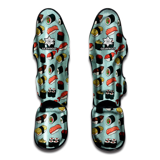 Colorful Sushi And Rolls Pattern Print Muay Thai Shin Guard