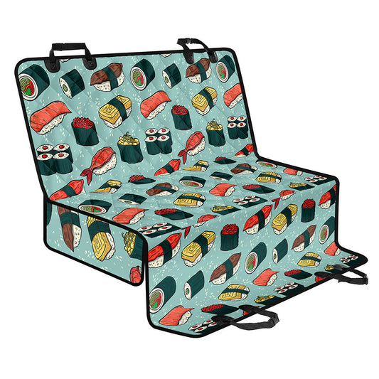 Colorful Sushi And Rolls Pattern Print Pet Car Back Seat Cover