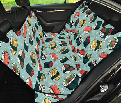 Colorful Sushi And Rolls Pattern Print Pet Car Back Seat Cover