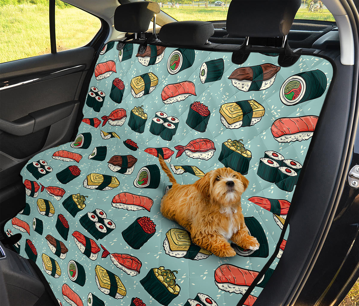 Colorful Sushi And Rolls Pattern Print Pet Car Back Seat Cover