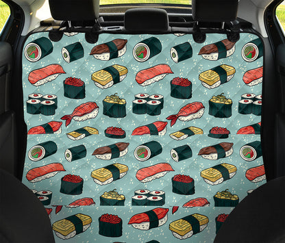 Colorful Sushi And Rolls Pattern Print Pet Car Back Seat Cover