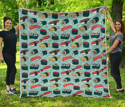 Colorful Sushi And Rolls Pattern Print Quilt
