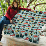 Colorful Sushi And Rolls Pattern Print Quilt