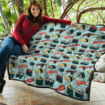 Colorful Sushi And Rolls Pattern Print Quilt