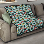 Colorful Sushi And Rolls Pattern Print Quilt