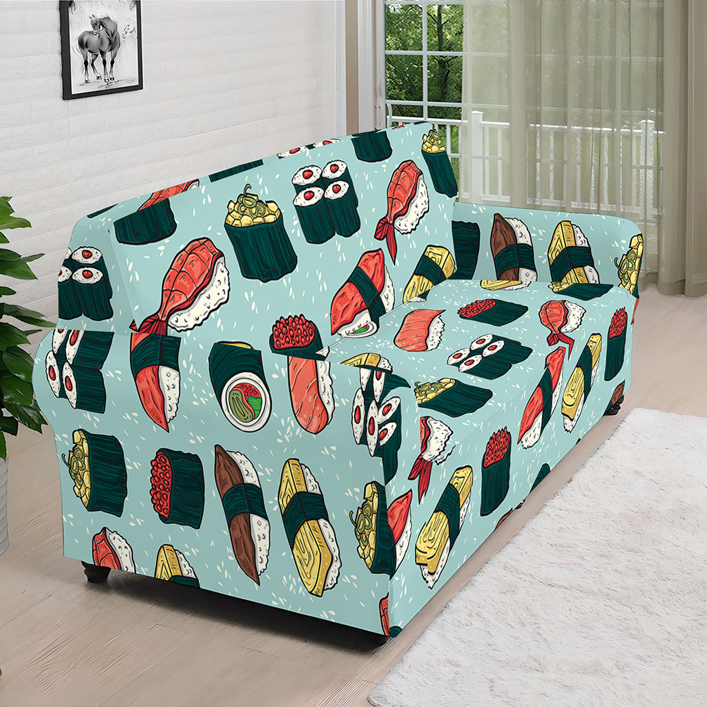 Colorful Sushi And Rolls Pattern Print Sofa Cover
