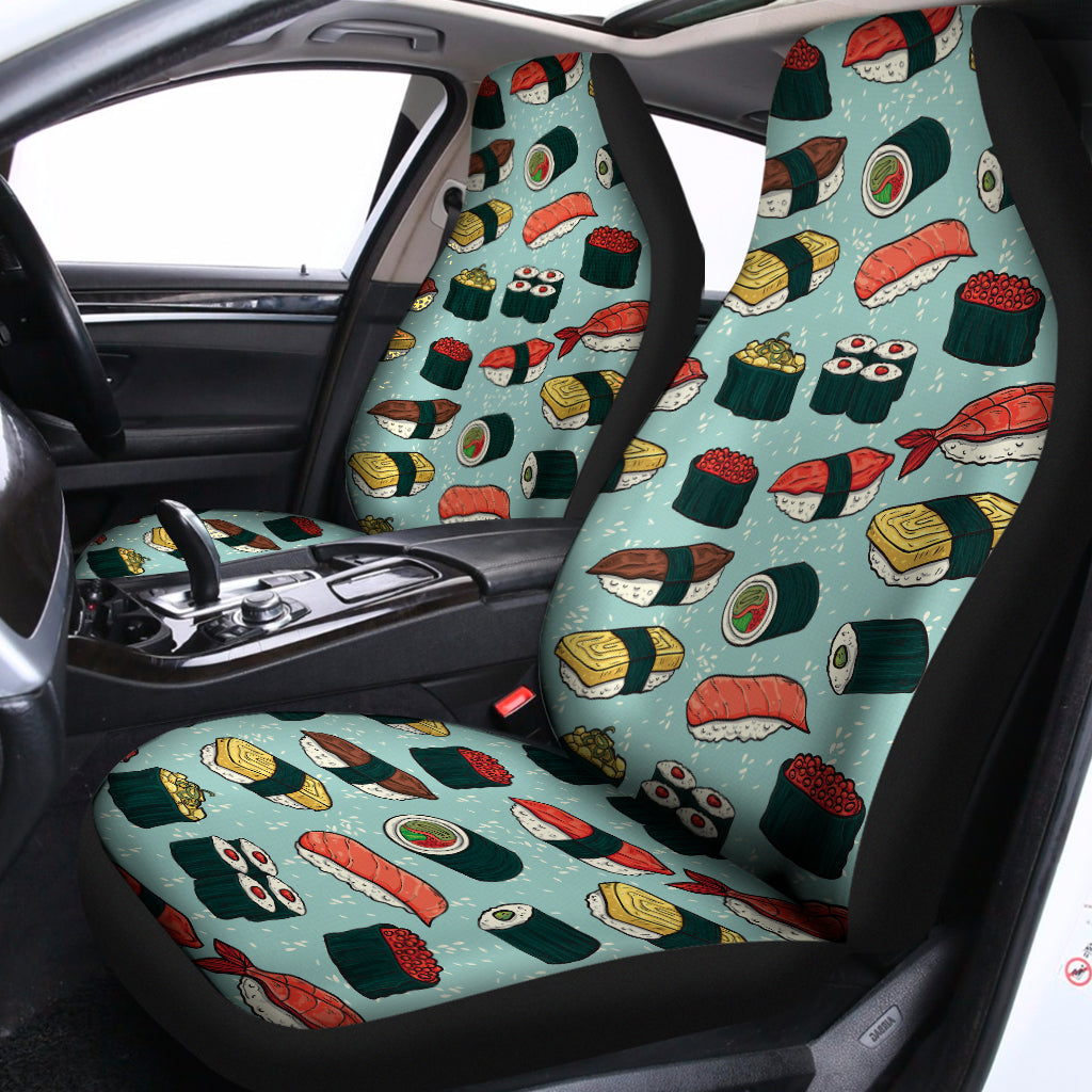 Colorful Sushi And Rolls Pattern Print Universal Fit Car Seat Covers