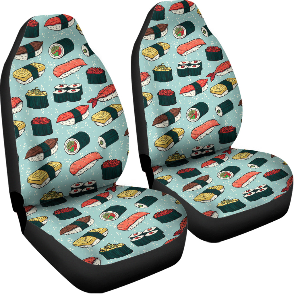 Colorful Sushi And Rolls Pattern Print Universal Fit Car Seat Covers