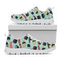 Colorful Sushi And Rolls Pattern Print White Running Shoes