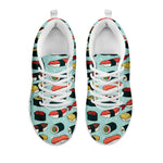 Colorful Sushi And Rolls Pattern Print White Sneakers