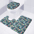 Colorful Sushi Pattern Print 3 Piece Bath Mat Set
