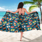 Colorful Sushi Pattern Print Beach Sarong Wrap