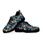 Colorful Sushi Pattern Print Black Sneakers