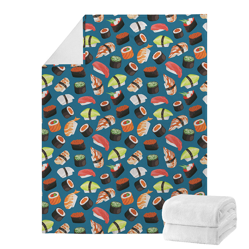 Colorful Sushi Pattern Print Blanket