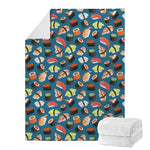 Colorful Sushi Pattern Print Blanket