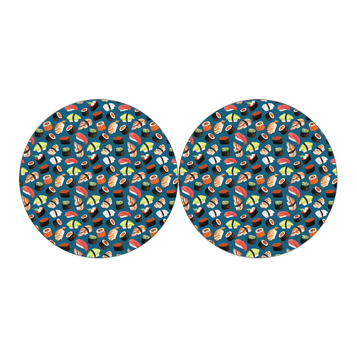 Colorful Sushi Pattern Print Car Coasters