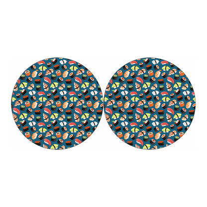 Colorful Sushi Pattern Print Car Coasters