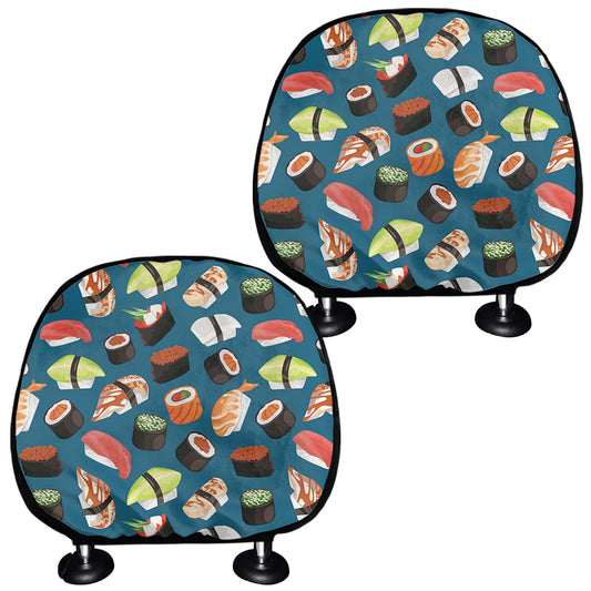 Colorful Sushi Pattern Print Car Headrest Covers