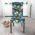 Colorful Sushi Pattern Print Dining Chair Slipcover