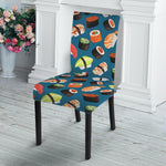 Colorful Sushi Pattern Print Dining Chair Slipcover