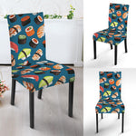 Colorful Sushi Pattern Print Dining Chair Slipcover