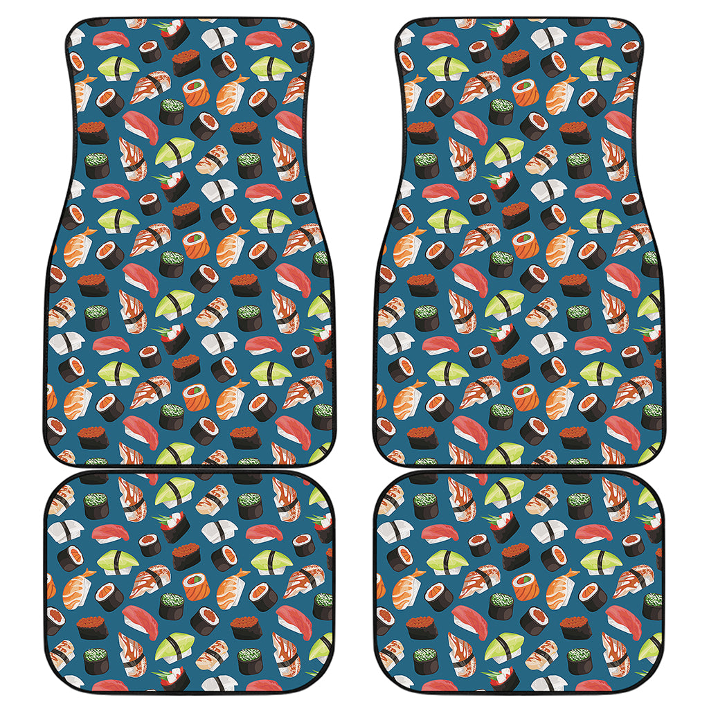 Colorful Sushi Pattern Print Front and Back Car Floor Mats