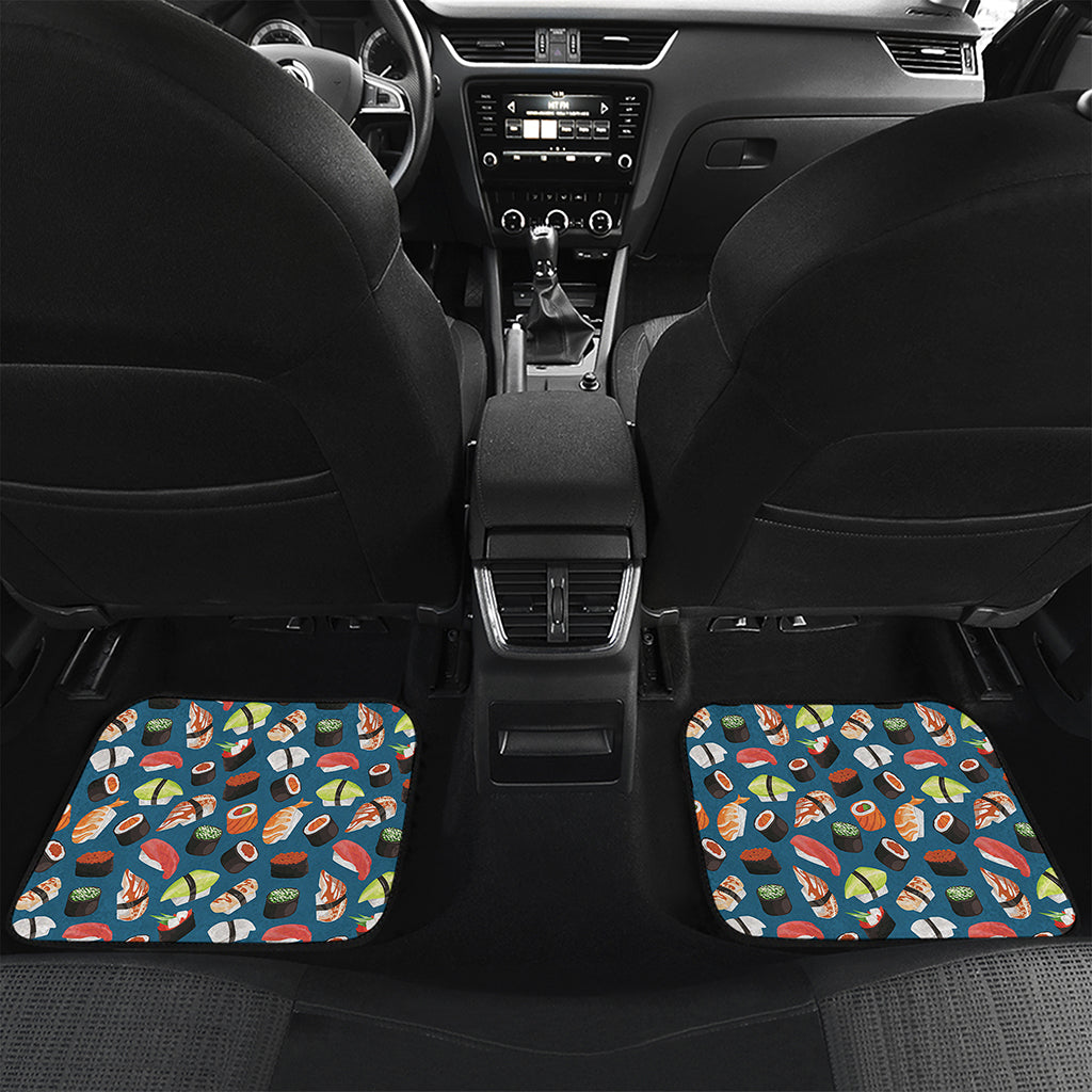 Colorful Sushi Pattern Print Front and Back Car Floor Mats
