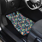Colorful Sushi Pattern Print Front and Back Car Floor Mats