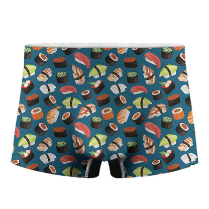 Colorful Sushi Pattern Print Men's Boxer Briefs