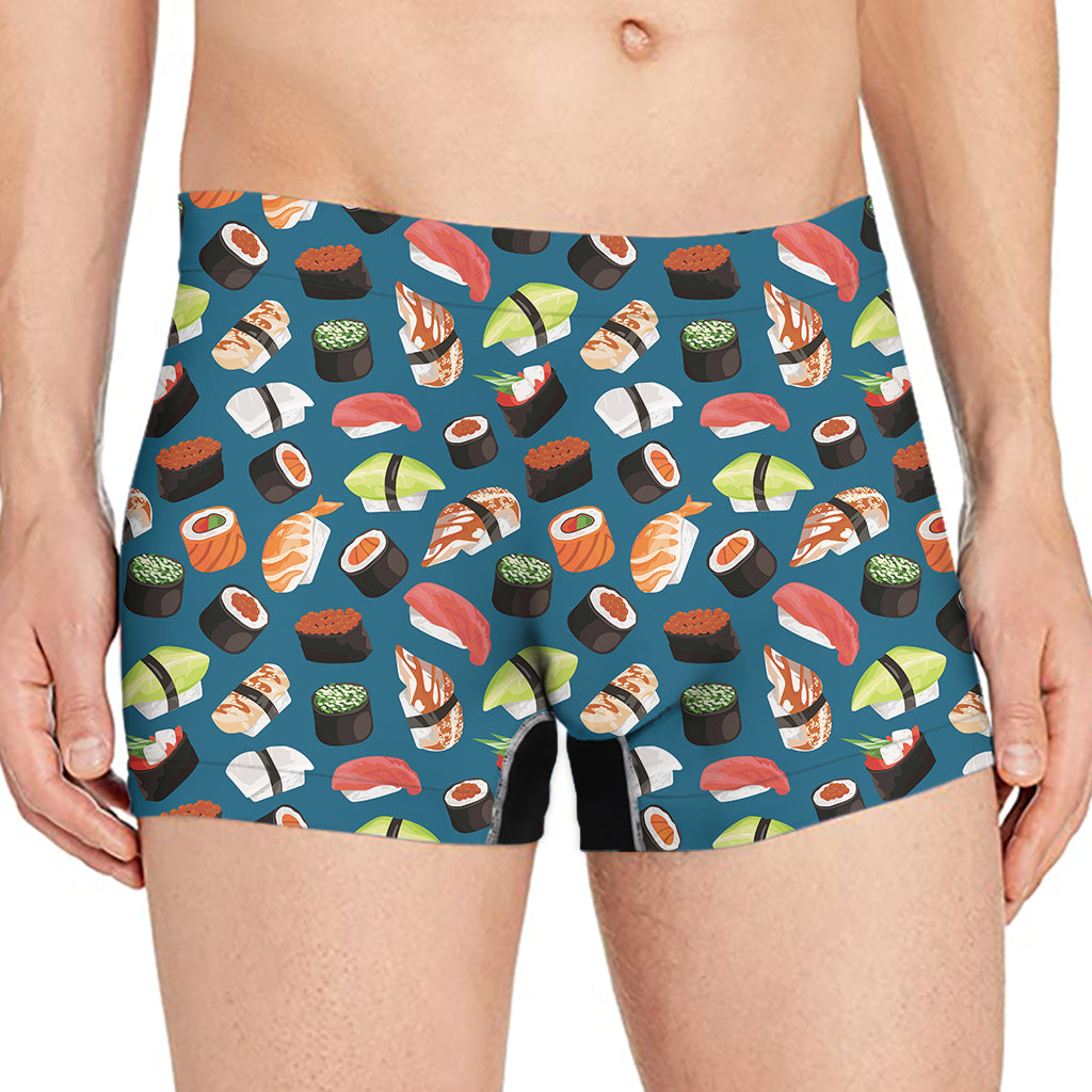 Colorful Sushi Pattern Print Men's Boxer Briefs