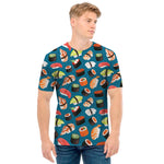 Colorful Sushi Pattern Print Men's T-Shirt