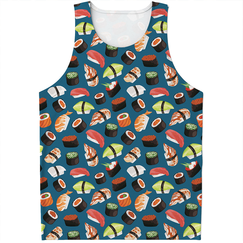 Colorful Sushi Pattern Print Men's Tank Top
