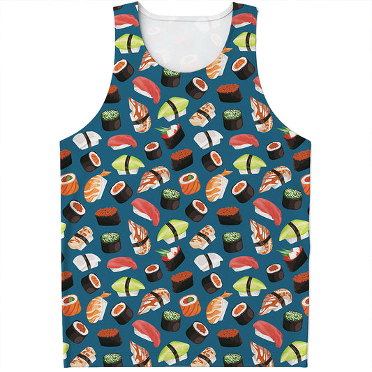 Colorful Sushi Pattern Print Men's Tank Top
