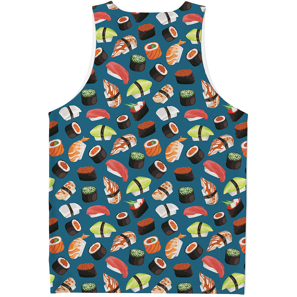 Colorful Sushi Pattern Print Men's Tank Top
