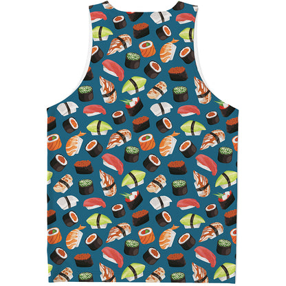 Colorful Sushi Pattern Print Men's Tank Top