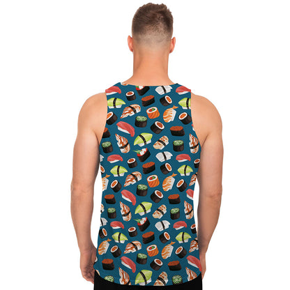 Colorful Sushi Pattern Print Men's Tank Top