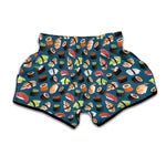 Colorful Sushi Pattern Print Muay Thai Boxing Shorts