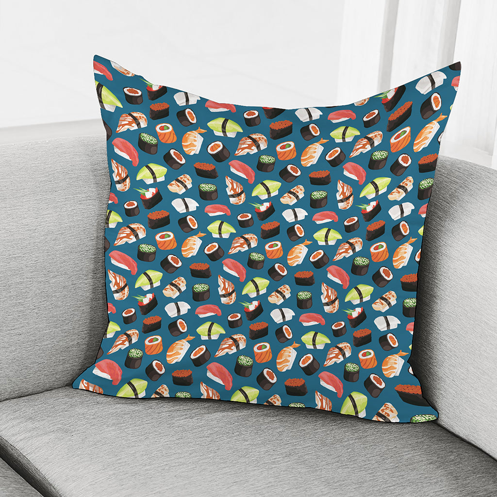 Colorful Sushi Pattern Print Pillow Cover