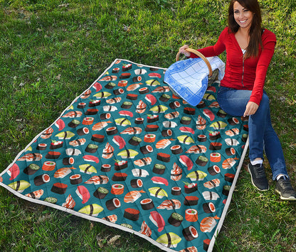 Colorful Sushi Pattern Print Quilt