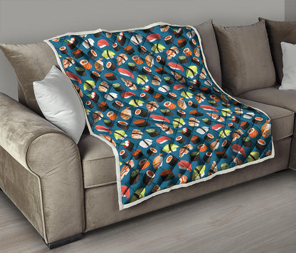 Colorful Sushi Pattern Print Quilt