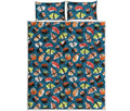 Colorful Sushi Pattern Print Quilt Bed Set